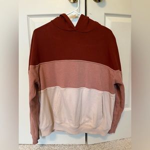 Pink American Eagle striped hoodie